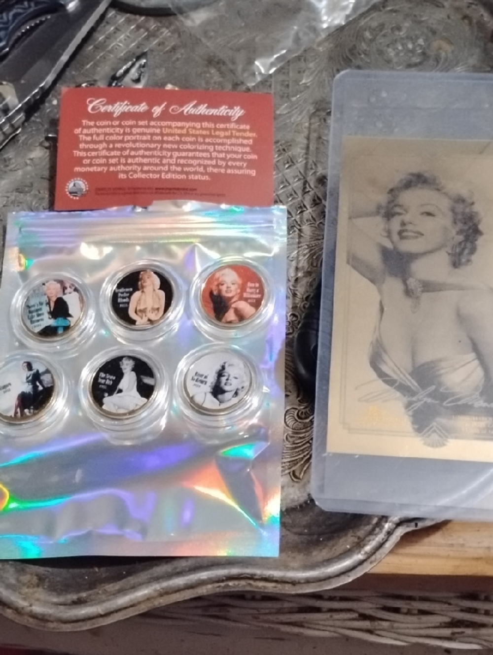 Marilyn Monroe Collector Coin Set with Holographic Pouch&Real Goldback